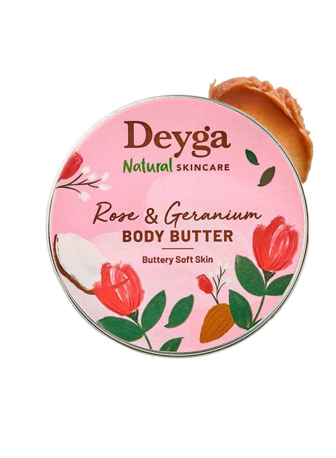 Deyga Rose & Geranium Body Butter | Deeply Hydrates & Rejuventaes Skin | Strecth Marks Control 40 Gram - Image 1